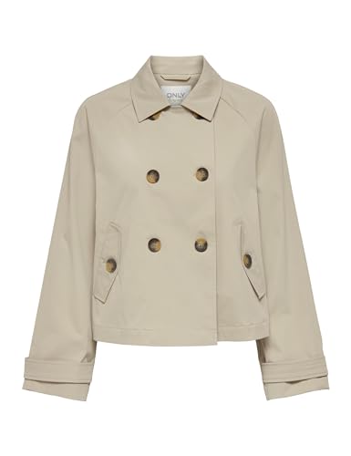 Only Women's Onlapril Short Trenchcoat Otw Noos Trenchcoat, Oxford Tan, L