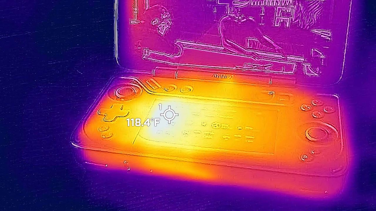 AYANEO Flip DS thermals: Smaller screen.