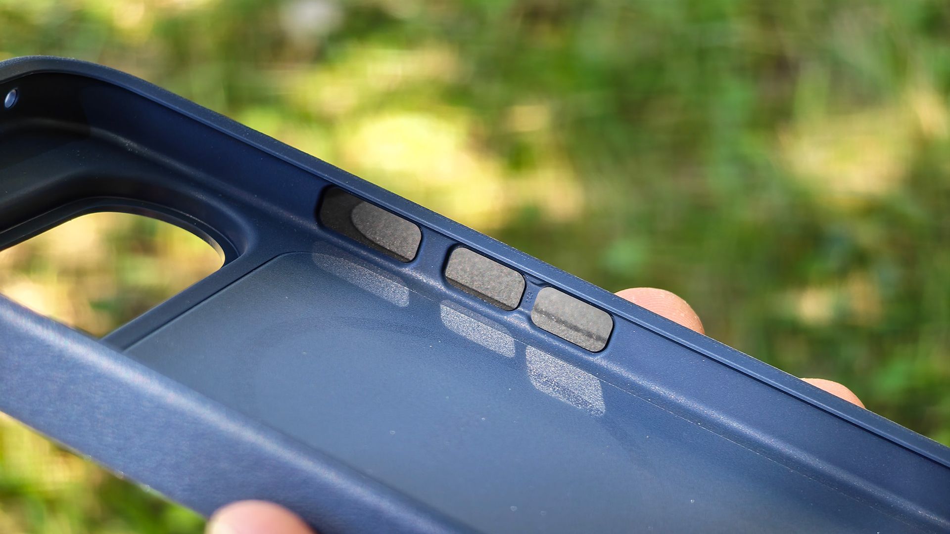 Looking at the blue Dbrand MNML case