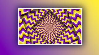 A shot of one of the best optical illusions on a colourful background