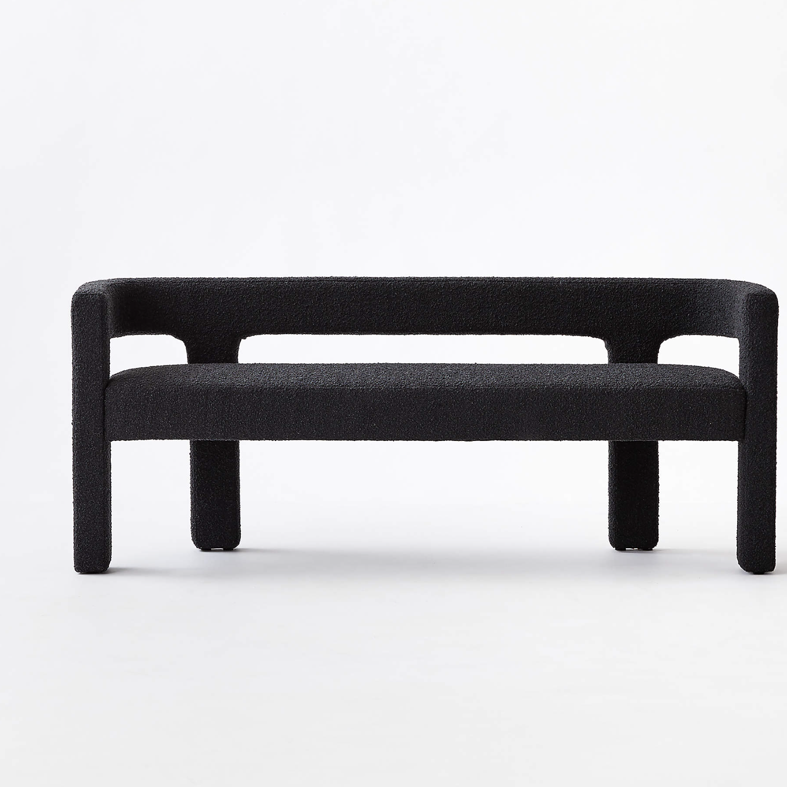 black boucle bench