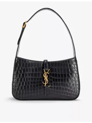 Le 5 à 7 Croc-Embossed Leather Shoulder Bag