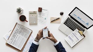 Man at an Organized Office Desk