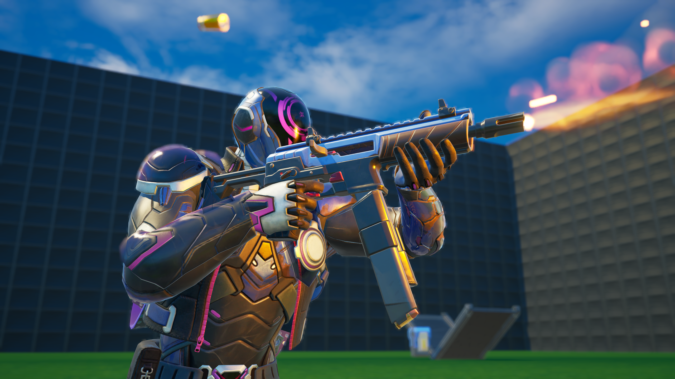 A Fortnite character wielding a twin mag.