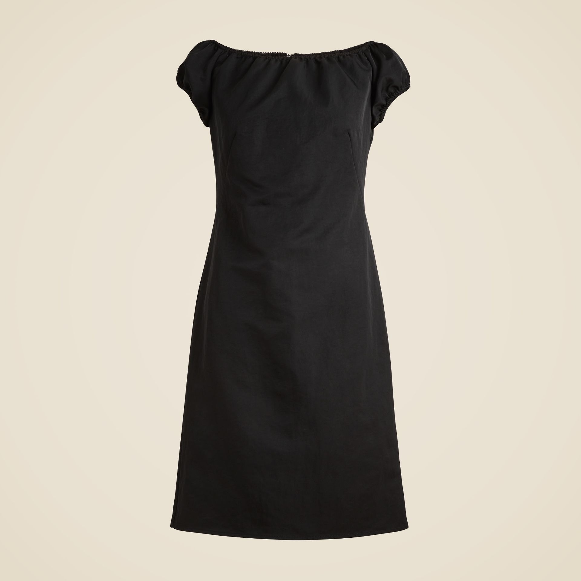 Off-The-Shoulder Mini Dress in Textured Nylon