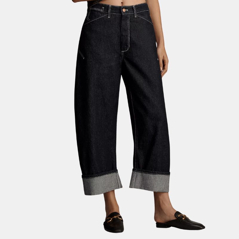 Image of barrel leg jeans