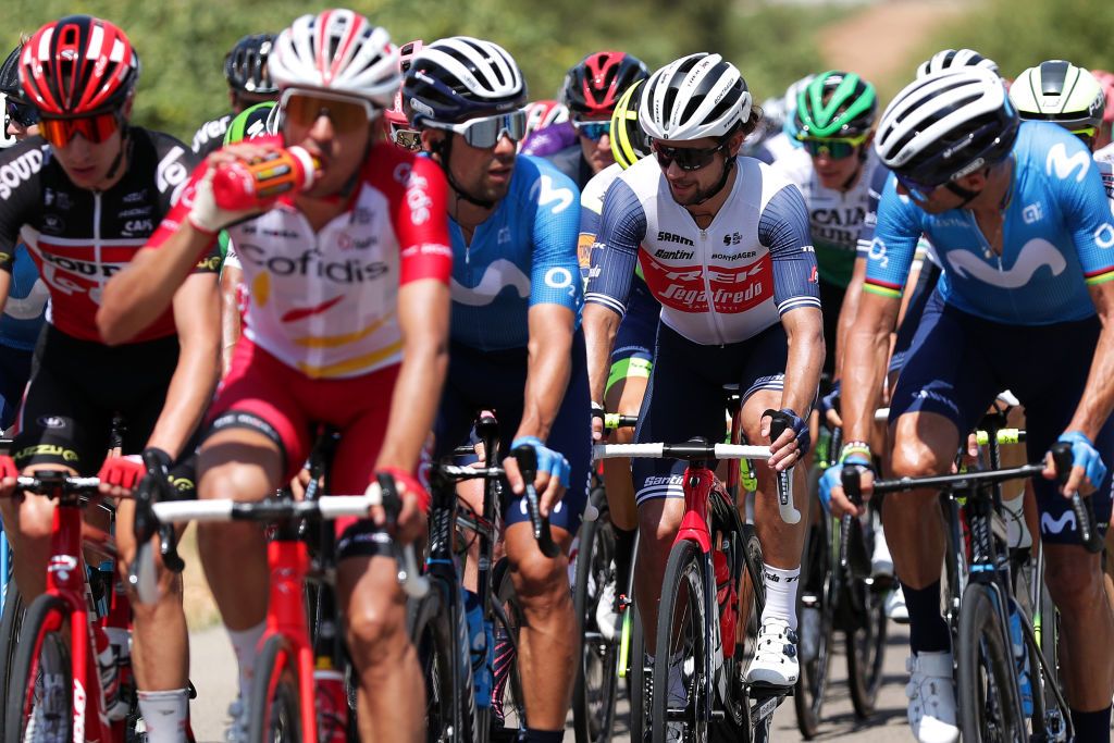 ALBACETE SPAIN AUGUST 18 Kiel Reijnen of United States and Team Trek Segafredo during the 76th Tour of Spain 2021 Stage 5 a 1844km stage from Tarancn to Albacete lavuelta LaVuelta21 on August 18 2021 in Albacete Spain Photo by Gonzalo Arroyo MorenoGetty Images