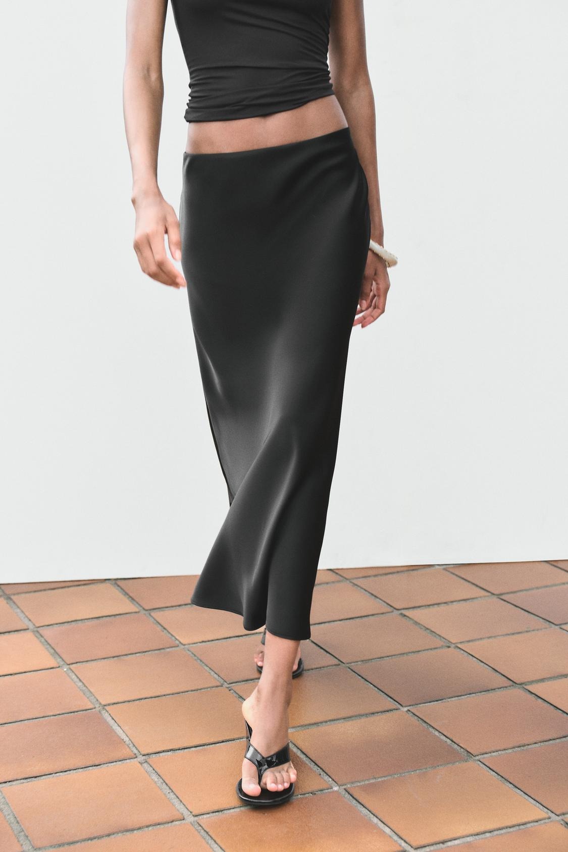 Satin Midi Skirt