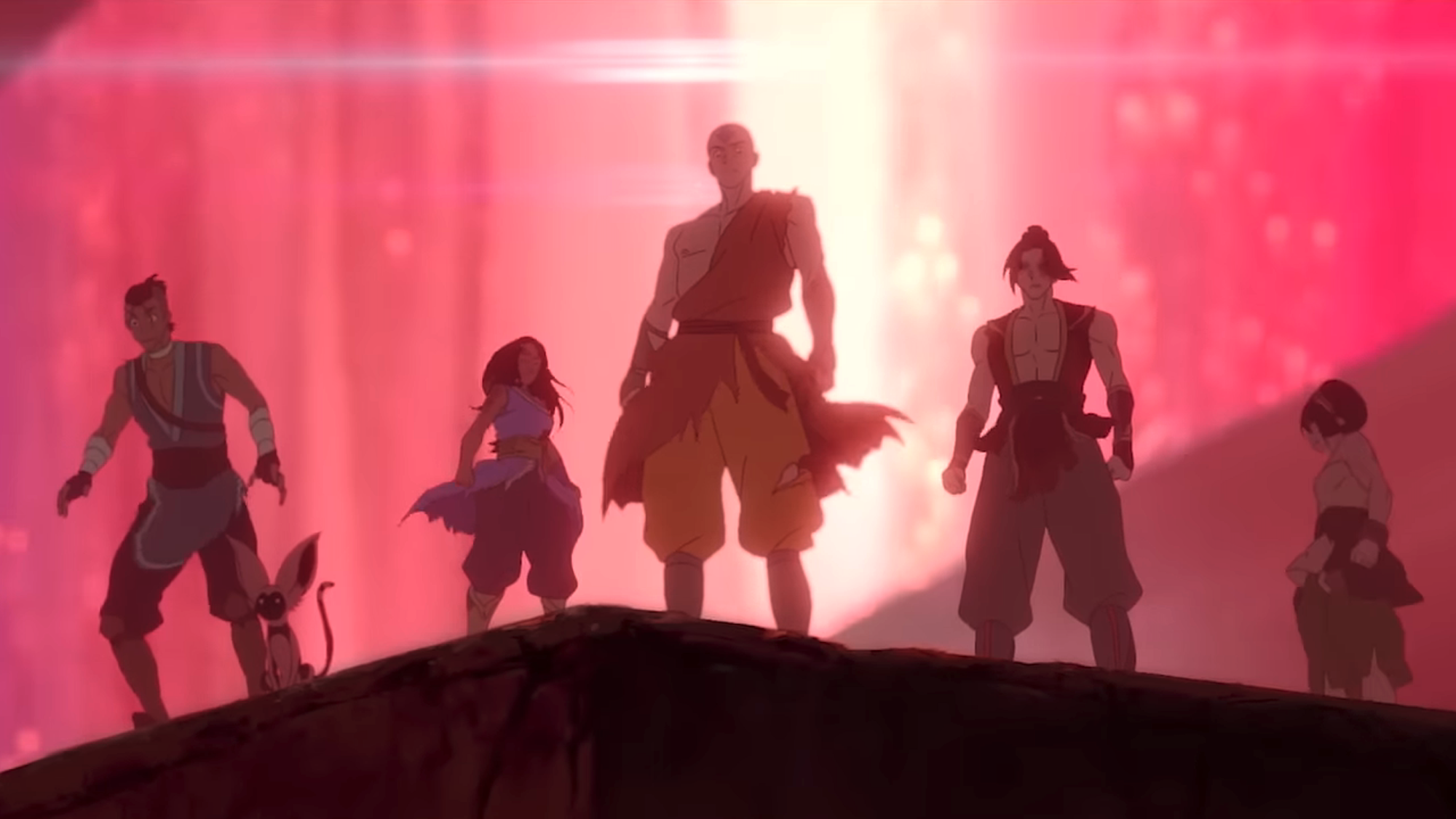 Sokka, Katara, Aang, Zuko and Toph in Avatar Aang: The Last Airbender