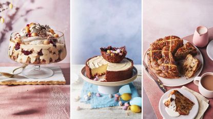 A comp image showing three Easter pudding dishes 