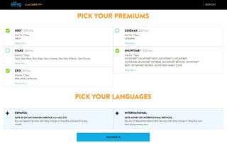 Picking premiums in a Sling TV free trial setup