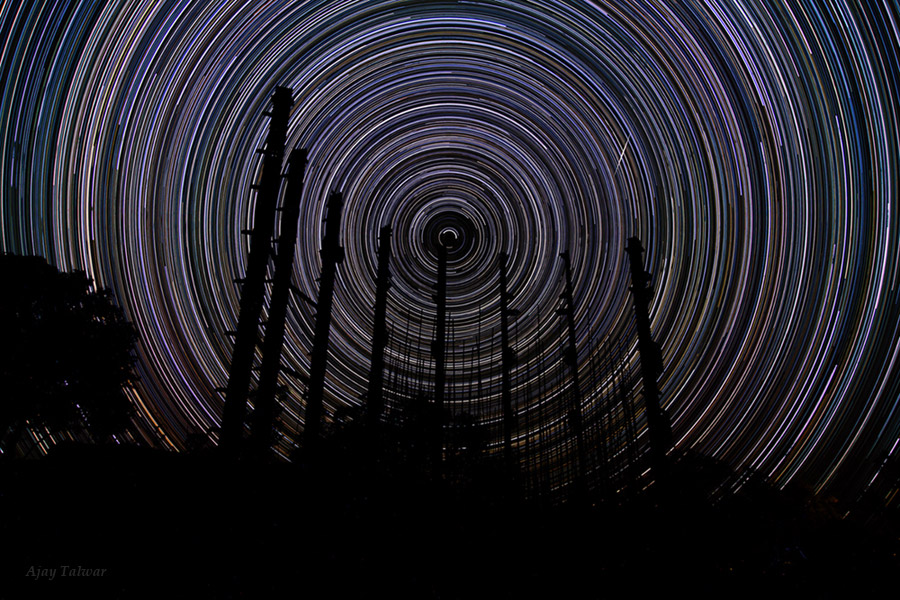 Star Trails Pillars India Largest Telescope Talwar