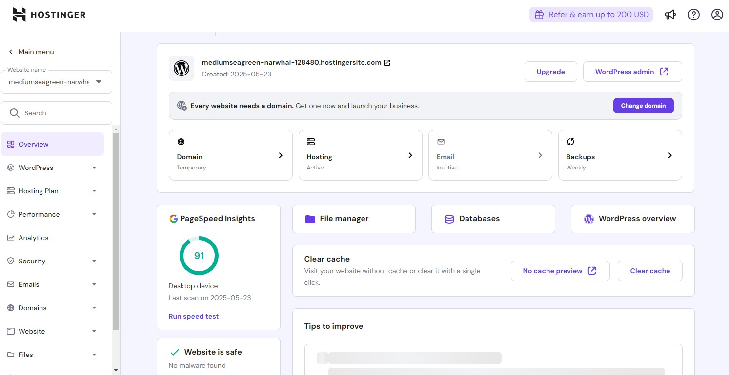 Finding the file manager in hPanel