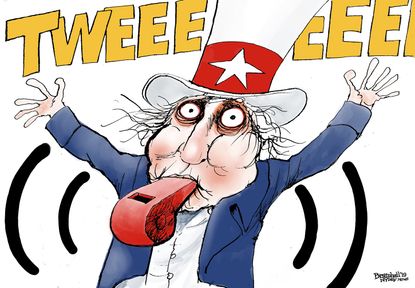 Political Cartoon U.S. Trump Whistleblower