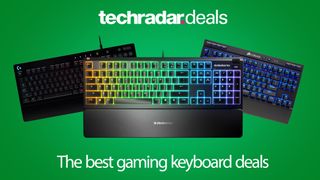 Three cheap gaming keyboards side by side