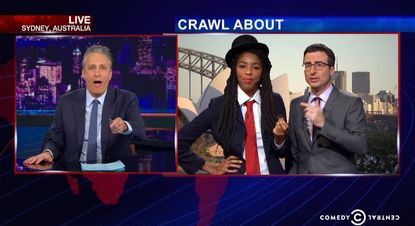 Watch The Daily Show lure John Oliver back with Royal Baby talk