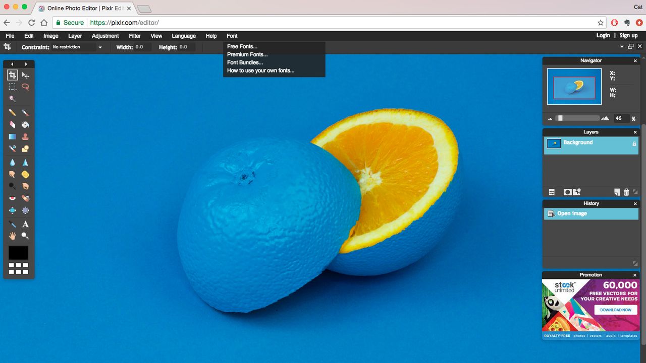 Pixlr Editor during our review