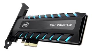 Intel Optane 905P against a white background