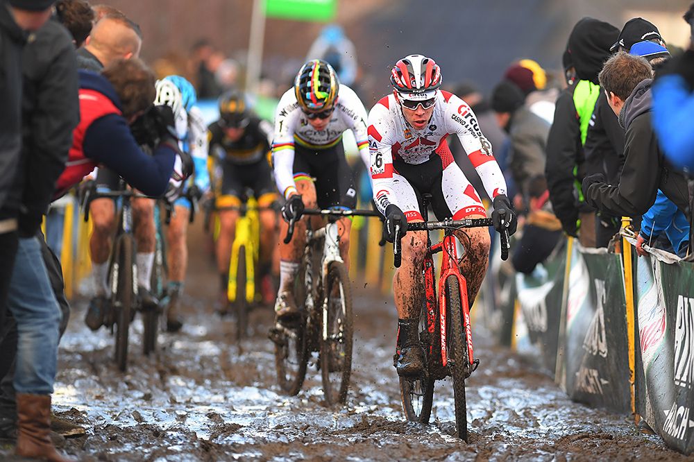World Champion Wout Van Aert and Laurens Sweeck at Azencross