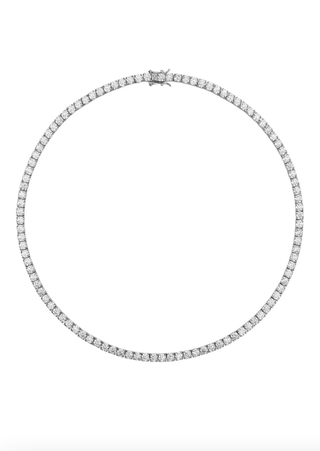 Dorsey Kate Round Cut, Lab-Grown White Sapphire Silver Riviére Necklace