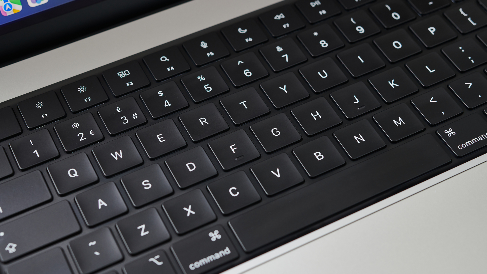 Close up of MacBook Pro 16-inch keyboard
