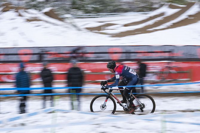 Eric Brunner was out on his own before being caught, and had to settle for second place on day two of the US Open of Cyclocross