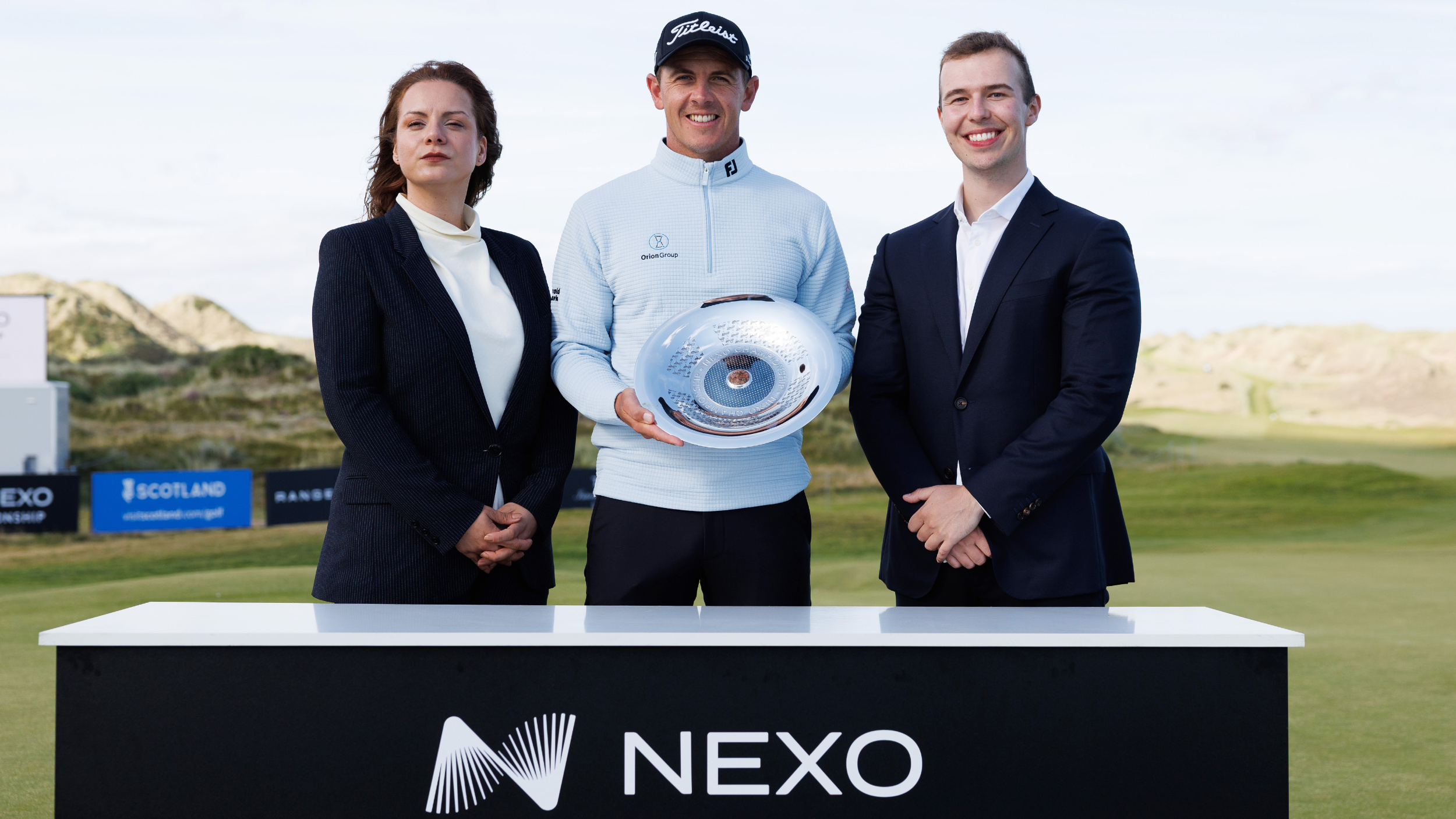 Grant Forrest with the Nexo Championship trophy