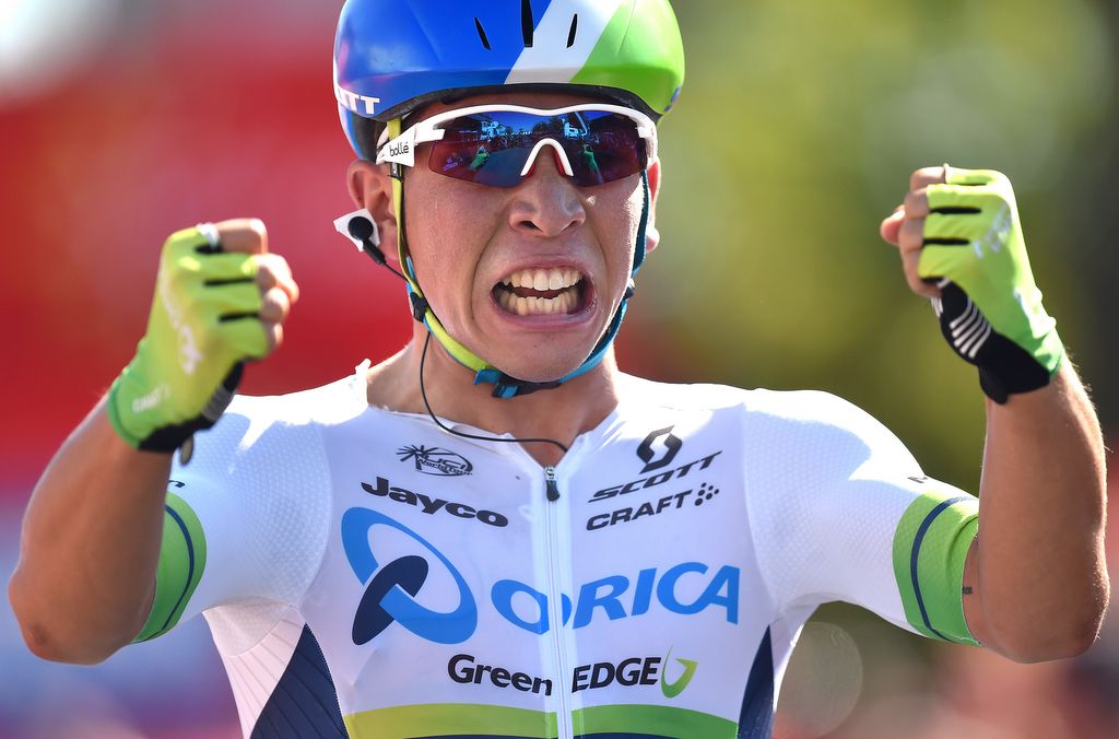 Caleb Ewan is pumped with victory