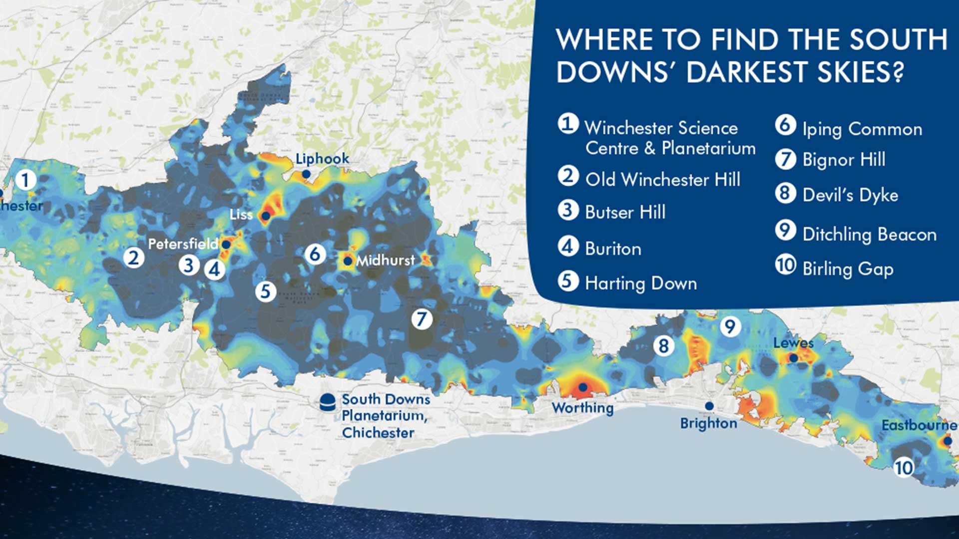 South downs dark sky map