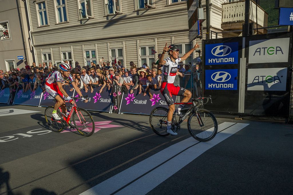 Silvan Dillier (BMC) celebrates his stage win