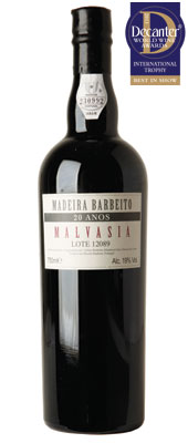 DWWA 2013 International Trophies, Barbeito 20 Anos Lote 12089 Malvasia Madeira Portugal NV