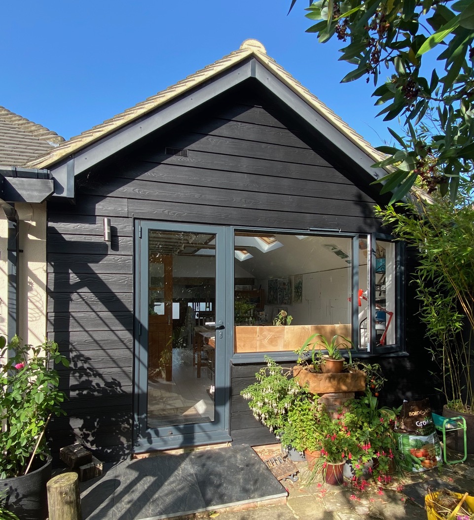 a garage conversion used as an art studio