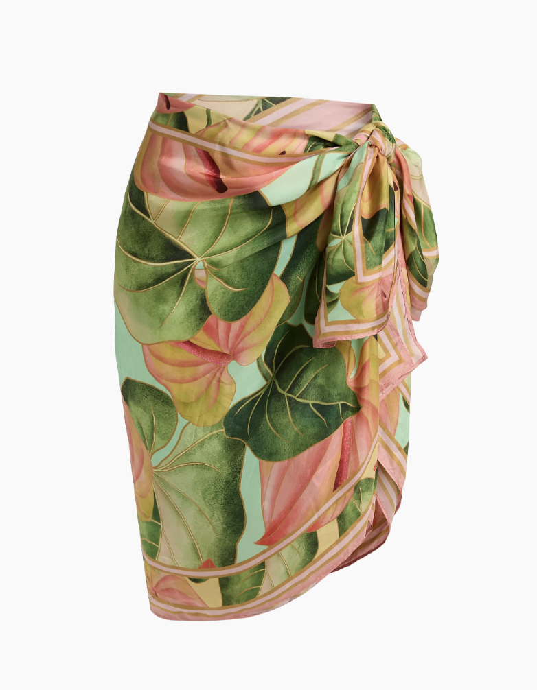 Farm Rio, Anturium Leaves Sarong (Was $128)