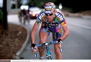 Cadel Evans in Mapei colours