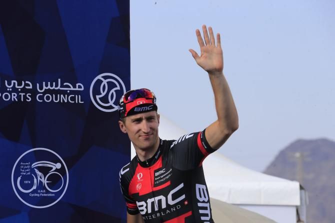 Taylor Phinney (BMC) steps onto the podium