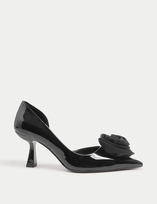 Patent Corsage Stiletto Heel Court Shoes