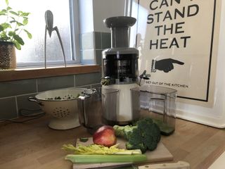 Smeg SJF01 Slow Juicer on a kitchen countertop