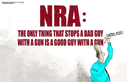 Political cartoon U.S. NRA gun control