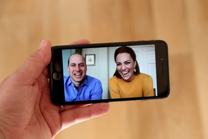 Prince William Kate Middleton on video call from home office