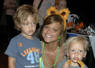 Jade Goody and her two sons, aged just 4 and 5 when Jade was diagnosed with cervical cancer