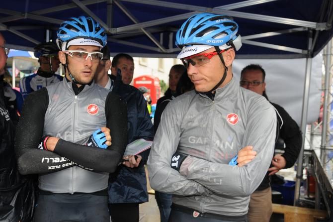 Garmin riders at the start of stage one