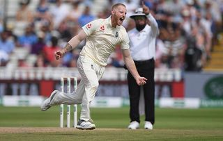 England bowler Ben Stokes celebrates after taking the wicket of India batsman Mohammed Shami during day 4 of the First Test Match between England and India at Edgbaston on August 4, 2018 in Birmingham, England. (Photo by Stu Forster/Getty Images)