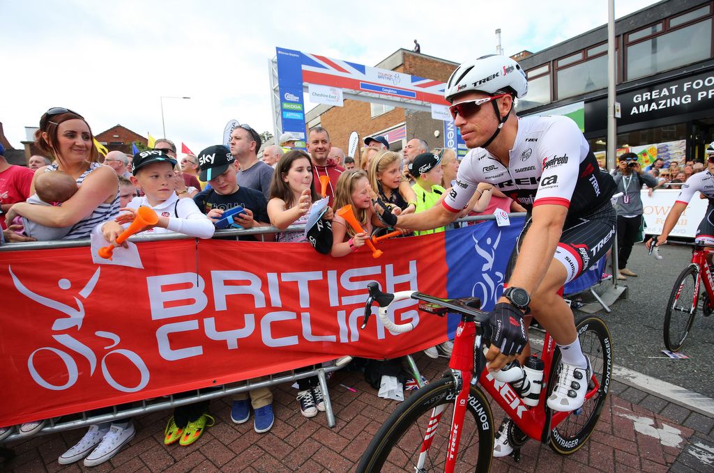 Boy van Poppel (Trek-Segafredo) enjoys a moment with the fans