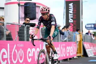 LAVARONE ITALY MAY 25 Hugh Carthy of United Kingdom and Team EF Education Easypost crosses the finishing line during the 105th Giro dItalia 2022 Stage 17 a 168 km stage from Ponte di Legno to Lavarone 1161m Giro WorldTour on May 25 2022 in Lavarone Italy Photo by Tim de WaeleGetty Images