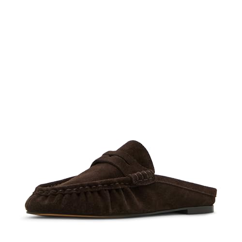 Steve Madden Women's Rafe Loafer, Chocolate Brown Suede, 7.5