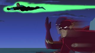 DC Animated Universe — The Flash and Green Lantern in action from Justice League Unlimited
