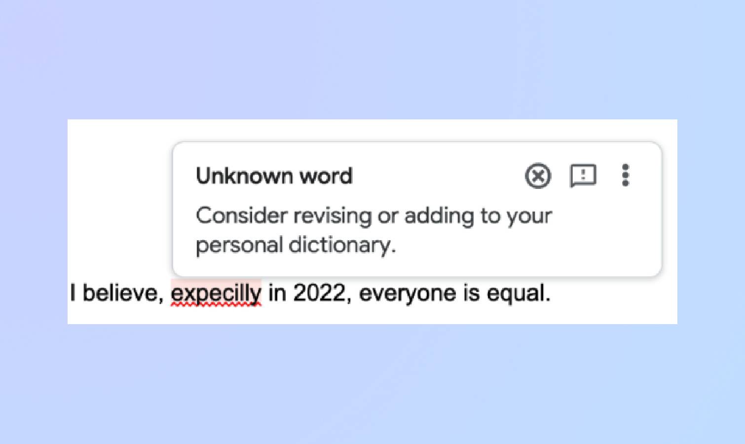 Enhanced spell check in Google Docs