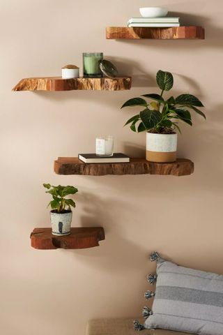Wooden tree shelves