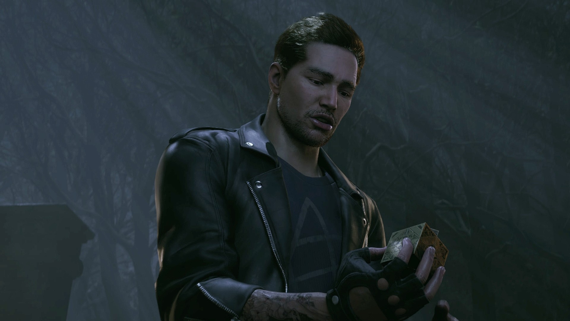 Hellraiser Revival screenshots of Aiden holding the Genesis Configuration
