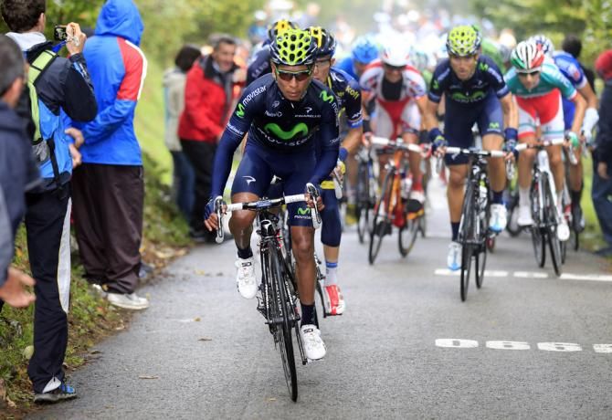 Nairo Quintana (Movistar) works for Alejandro Valverde